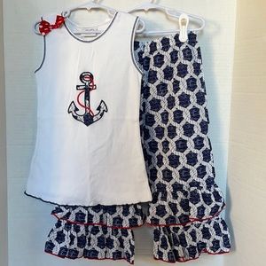 ANN LOREN Boutique Girls Top and Pants Size 7/8